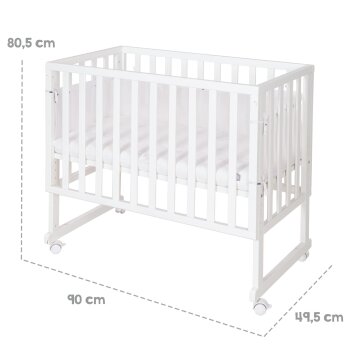 roba safe asleep Stuben- & Beistellbett, 3in1 mit Barriere, 45 x 90 cm, weiß - B-Ware neuwertig