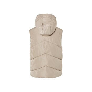 esmara® Damen Steppweste, Kapuze mit Kordelzug (Beige, L (44/46)) - B-Ware neuwertig