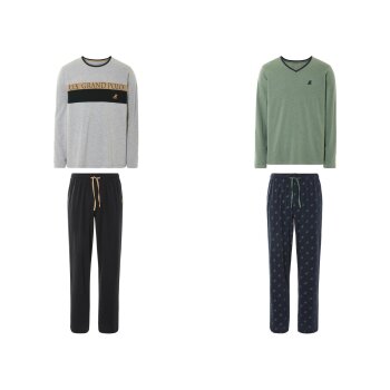 LIVERGY® Herren Pyjama, mit hohem Baumwollanteil -...