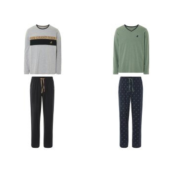 LIVERGY® Herren Pyjama, mit hohem Baumwollanteil -...