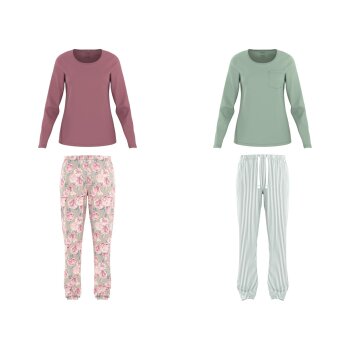 esmara® Damen Pyjama, aus reiner Baumwolle - B-Ware