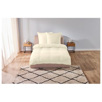 LIVARNO home Musselin-Bettwäsche, 220 x 200 cm, beige - B-Ware neuwertig