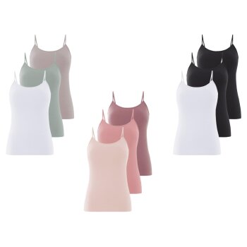 esmara® Damen Spaghettiträgerhemden, 3...