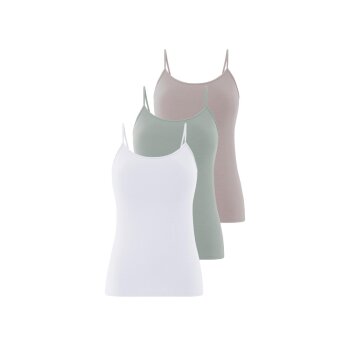 esmara® Damen Spaghettiträgerhemden, 3...