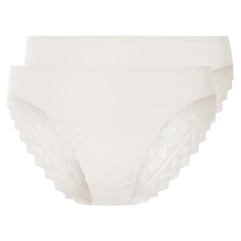 esmara® Damen Slips, 2 Stück, mit eleganter Spitze (Weiß, M (40/42)) - B-Ware neuwertig