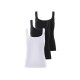 esmara® Damen Tops, 3 Stück, in modischer Ripp-Qualität (Schwarz/weiß, M(40/42)) - B-Ware neuwertig