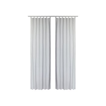LIVARNO home Vorhangschal-Set, 2-teilig (grau/Streifen) - B-Ware neuwertig