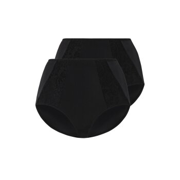 esmara® Damen Miederslips mit Spitze, 2 Stück (Schwarz, M(40/42)) - B-Ware neuwertig