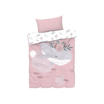 LIVARNO home Baby-Bettwäsche, 100 x 135 cm (Wal) - B-Ware neuwertig
