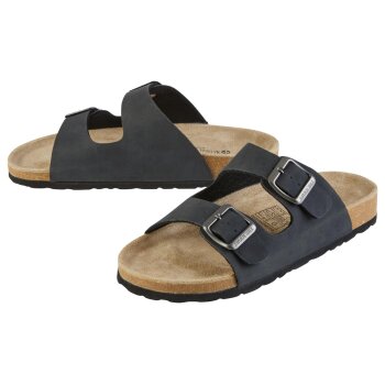 esmara® Damen Pantoletten mit Lederdecksohle (Schwarz, 39) - B-Ware neuwertig