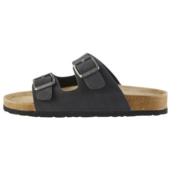 esmara® Damen Pantoletten mit Lederdecksohle (Schwarz, 39) - B-Ware neuwertig