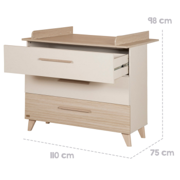 roba Wickelkommode Sidney inkl. abnehmbarem Wickelaufsatz - Cashmere / Eichen Dekor - B-Ware sehr gut