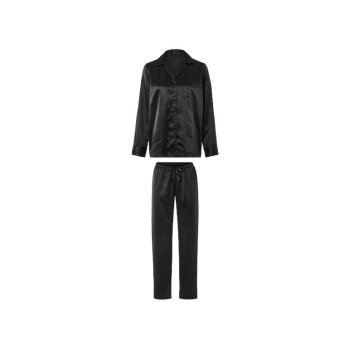 esmara® Damen-Pyjama, aus Satin, L, schwarz - B-Ware...