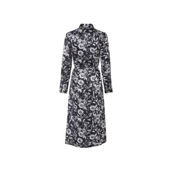 esmara® Damen Satin-Kleid, moderne Midi-Länge (Schwarz/weiß, 46) - B-Ware neuwertig