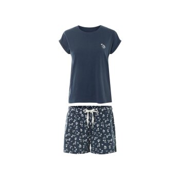 esmara® Damen Pyjama, mit kleinen Seitenschlitzen (navy, XS(32/34)) - B-Ware neuwertig