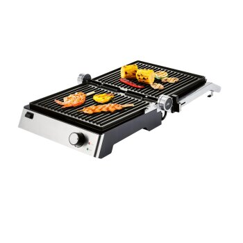 SILVERCREST® KITCHEN TOOLS Kontaktgrill SKGE 2000 D3, 180° aufklappbar - B-Ware Transportschaden Kosmetisch