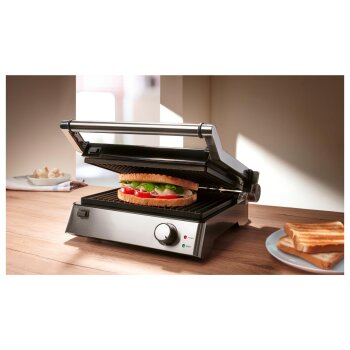 SILVERCREST® KITCHEN TOOLS Kontaktgrill SKGE 2000 D3, 180° aufklappbar - B-Ware Transportschaden Kosmetisch
