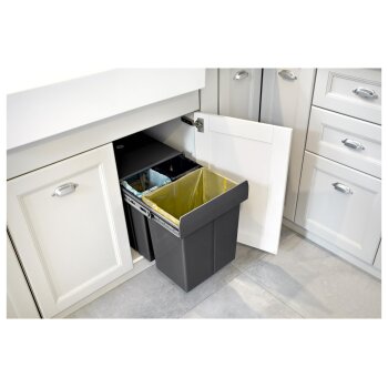 LIVARNO home Einbau-Abfallsammler, für Unterschränke ab 40 cm Breite (2 x 9, 1 x 20 Liter) - B-Ware Transportschaden Kosmetisch