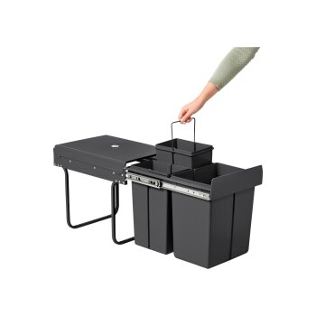 LIVARNO home Einbau-Abfallsammler, für Unterschränke ab 40 cm Breite (2 x 9, 1 x 20 Liter) - B-Ware Transportschaden Kosmetisch