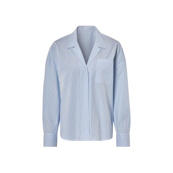 esmara® Damen Pyjama, mit Brusttasche (Blau/Weiß, S(36/38)) - B-Ware neuwertig