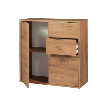 LIVARNO home Kommode »Verona«, mit Griffe in Mattsilber-Optik - B-Ware Transportschaden