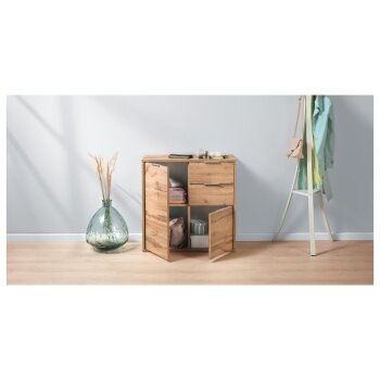 LIVARNO home Kommode »Verona«, mit Griffe in Mattsilber-Optik - B-Ware Transportschaden