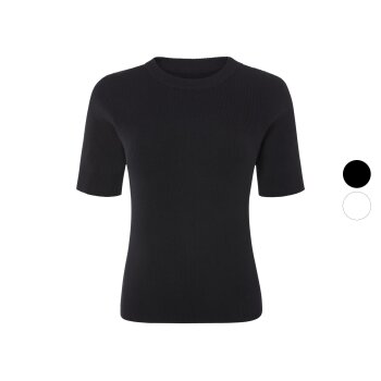 esmara® Damen Shirt, in modischer Ripp-Qualität...