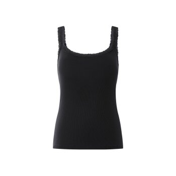 esmara® Damen Tops, 3 Stück, in modischer Ripp-Qualität (Schwarz/weiß, L(44/46)) - B-Ware neuwertig