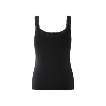 esmara® Damen Tops, 3 Stück, in modischer Ripp-Qualität (Schwarz/weiß, L(44/46)) - B-Ware neuwertig