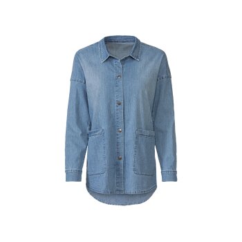 esmara® Damen Jeans-Overshirt mit Kentkragen (Blau, 36) - B-Ware neuwertig