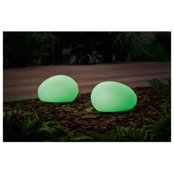 LIVARNO home Solar-Außendeko mit 9 Leuchtmodi Solar-Deko außen mit 9 Leuchtmodi (Außendeko Solar 2er Stein) - B-Ware sehr gut