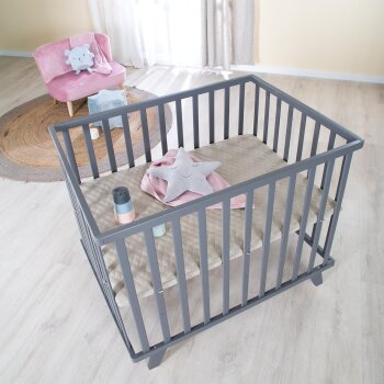 roba Laufgitter, 75x100 cm, greyish gesteppt, anthrazit - B-Ware sehr gut