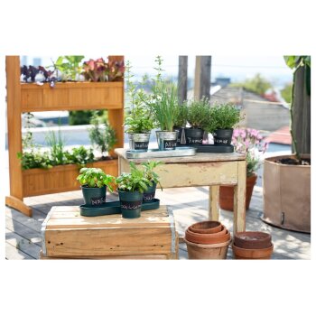 PARKSIDE® Kräutertöpfe mit Untersetzer und Kreidetafel, aus Zink (Grün) - B-Ware sehr gut