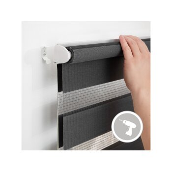 Lichtblick Duo Rollo Klemmfix, ohne Bohren, ab 45 x 150 cm (Anthrazit, 60x220 cm) - B-Ware sehr gut