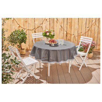 LIVARNO home Gartentischdecke, 130 x 160 cm (Rund, Grau) - B-Ware neuwertig