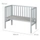roba 2-in-1 Beistellbett safe asleep, 45 x 90 cm, Holz taupe/grau - B-Ware sehr gut