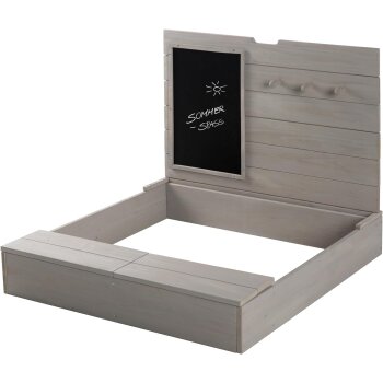 roba Sandkasten mit Deckel, aufklappbar mit Tafel & 3...