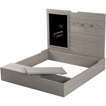 roba Sandkasten mit Deckel, aufklappbar mit Tafel & 3...
