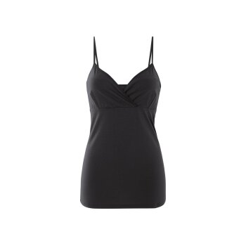 esmara® Damen Still-Tops, 2 Stück, mit Bio-Baumwolle (Schwarz/weiß, L(44/46)) - B-Ware neuwertig