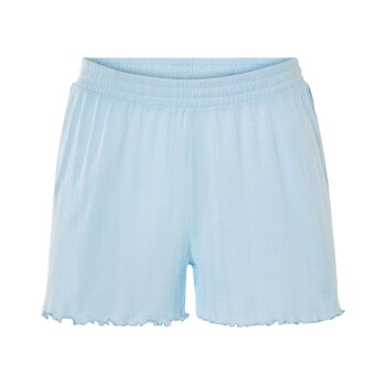 esmara® Damen Shorty Pointelle-Pyjama, mit Kräuselkante am Bein (Blau, S (36/38)) - B-Ware neuwertig