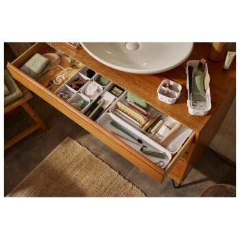 LIVARNO HOME Make-up-Organizer-Set, individuell zusammensteckbar (13-teilig transparent) - B-Ware sehr gut