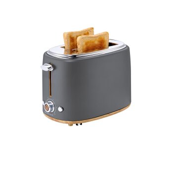 SILVERCREST® KITCHEN TOOLS Doppelschlitz-Toaster »STH 900 B2«, mit Elementen in Holzoptik (Grau) - B-Ware sehr gut