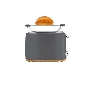 SILVERCREST® KITCHEN TOOLS Doppelschlitz-Toaster »STH 900 B2«, mit Elementen in Holzoptik (Grau) - B-Ware sehr gut