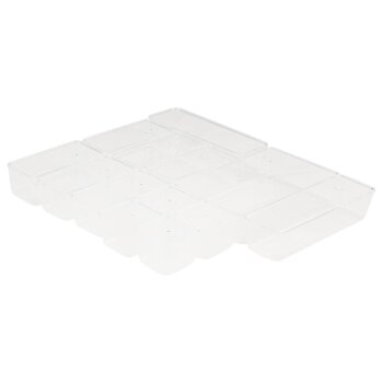 LIVARNO home Make-up-Organizer-Set, individuell zusammensteckbar (13-teilig transparent) - B-Ware neuwertig