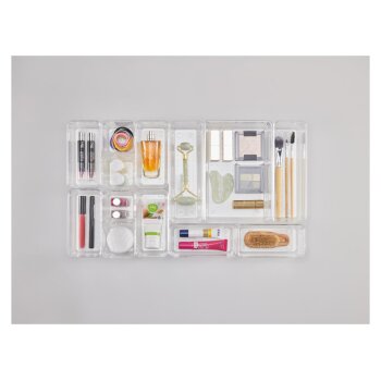 LIVARNO home Make-up-Organizer-Set, individuell zusammensteckbar (13-teilig transparent) - B-Ware neuwertig