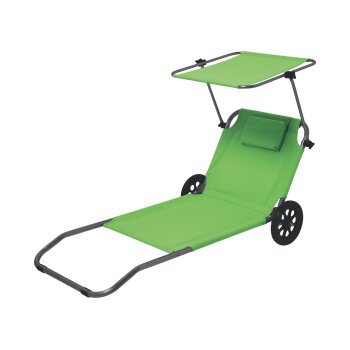 CRIVIT Strand- und Transportliege, mit Sonnendach (Grün) - B-Ware gut