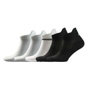 CRIVIT Herren Sport-Sneakersocken, 5 Paar, mit Fersenlasche (weiß/schwarz, 43-46) - B-Ware neuwertig
