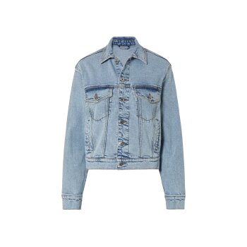 esmara® Damen Jeansjacke, weit geschnitten (Blau, 42) - B-Ware neuwertig