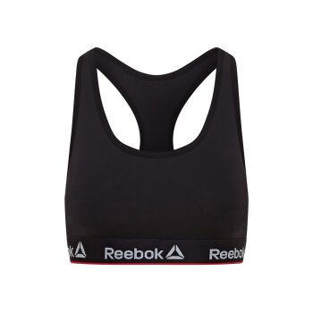 Reebok Damen Crop-Bralette, feuchtigkeitsableitend (Schwarz, L) - B-Ware neuwertig