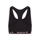 Reebok Damen Crop-Bralette, feuchtigkeitsableitend (Schwarz, L) - B-Ware neuwertig